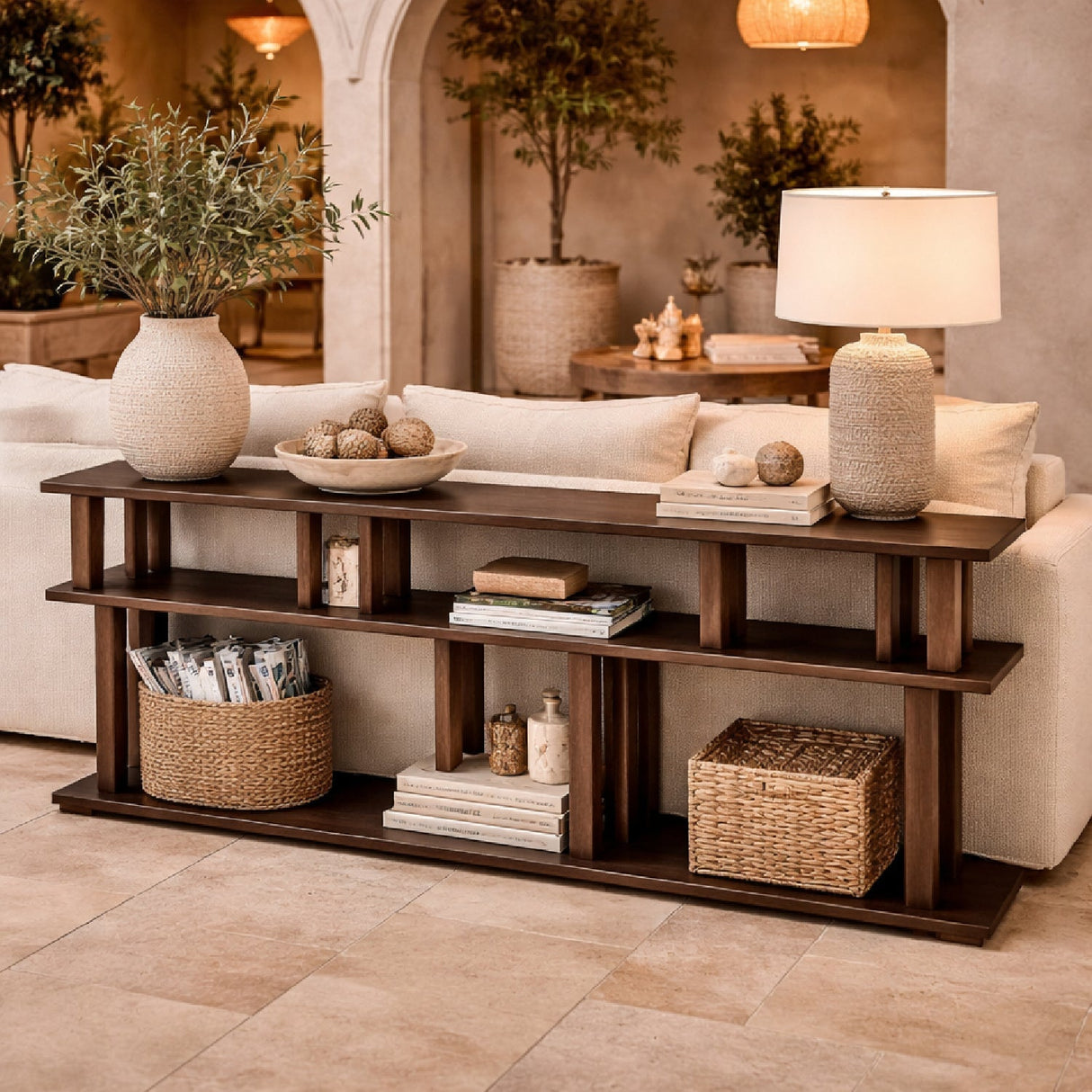 Solid Mahogany Sofa Console | Ethnicraft Block | Oroa.com