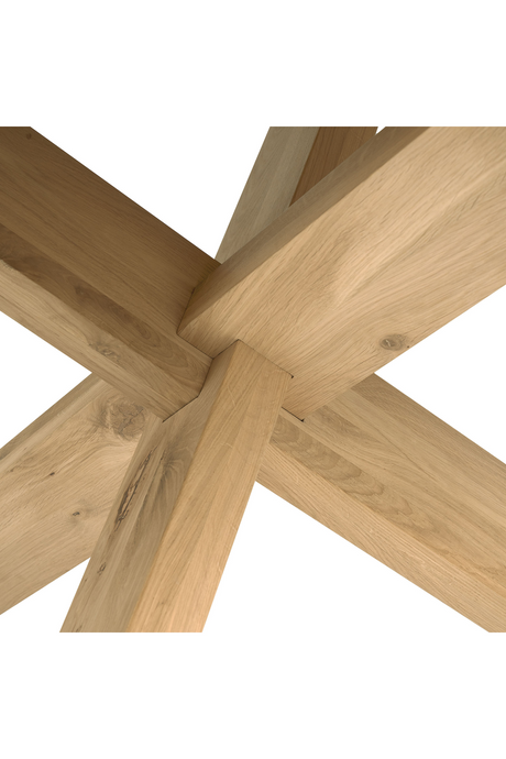 Round Oak Dining Table – Circle – oak finish side profile