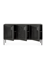 Black Oak Modern Sideboard – Stairs – oak finish rear view
