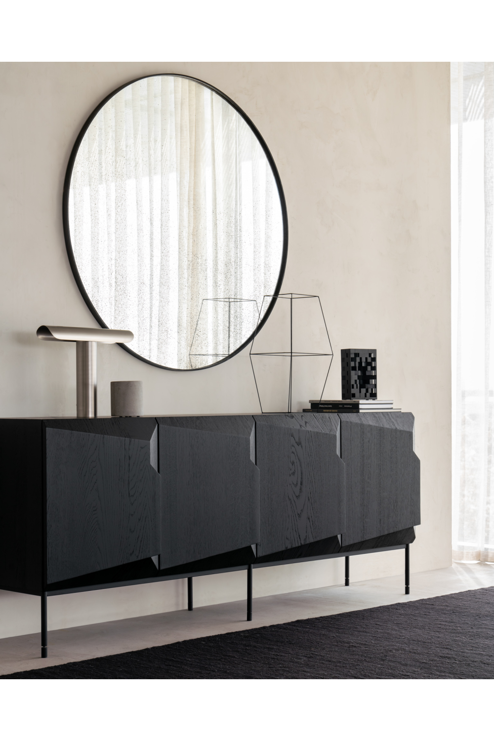 Black Oak Modern Sideboard – Stairs – oak finish alternate view 7