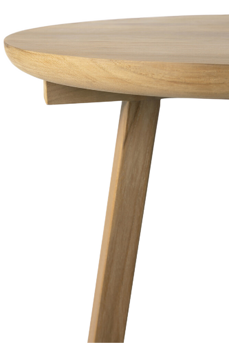 Minimalist Round Side Table – Tripod – material finish rear view