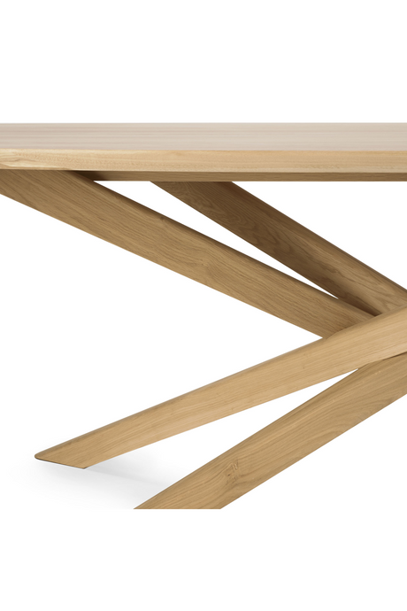 Oak Cross Leg Coffee Table – Mikado – oak finish side profile