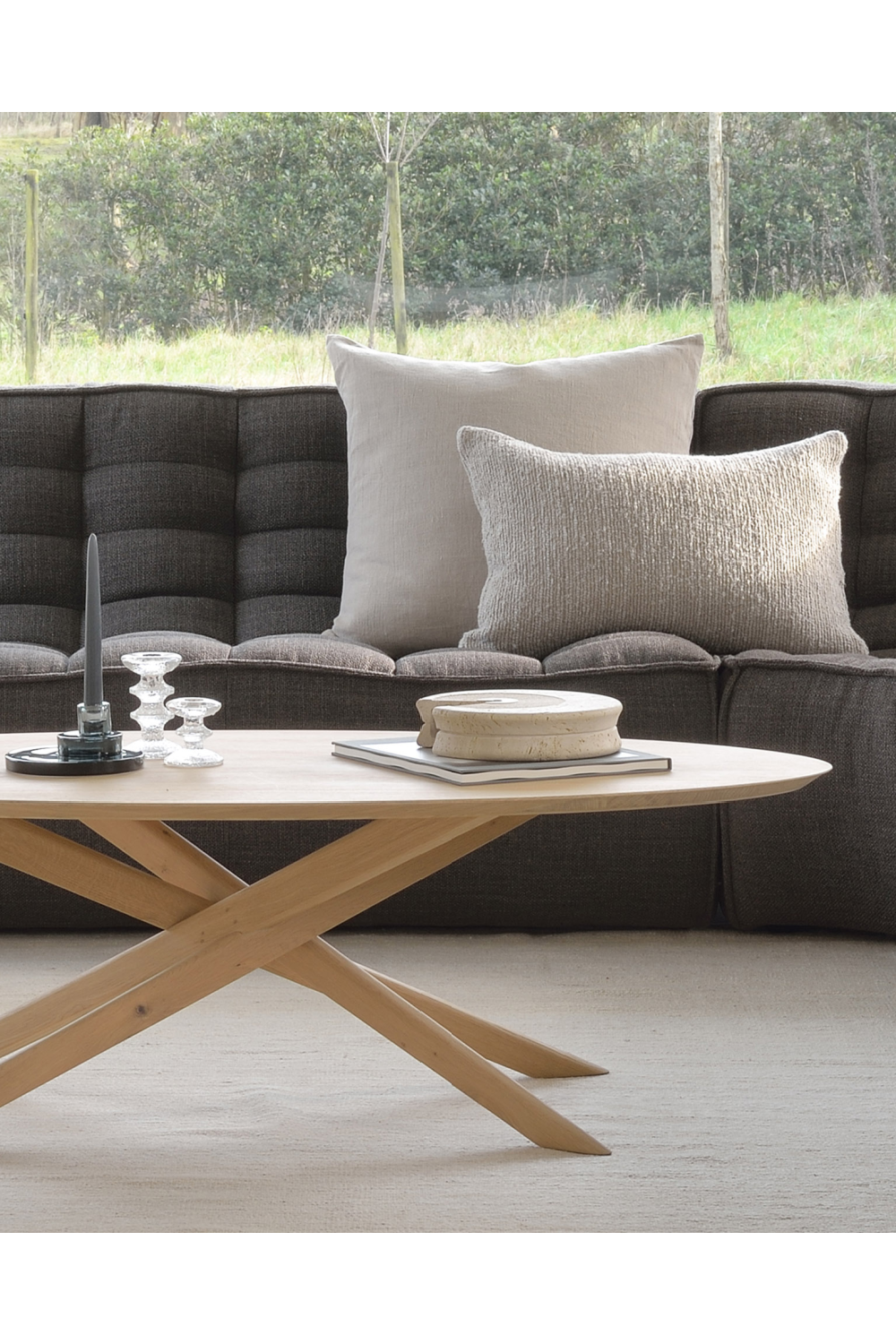 Oak Cross Leg Coffee Table – Mikado – oak finish alternate view 6