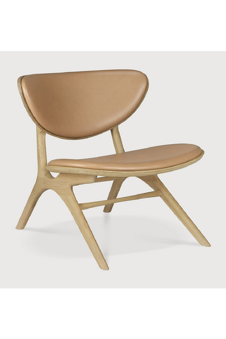 Varnished Oak Leather Lounge Chair | Ethnicraft Eye | Oroa.com