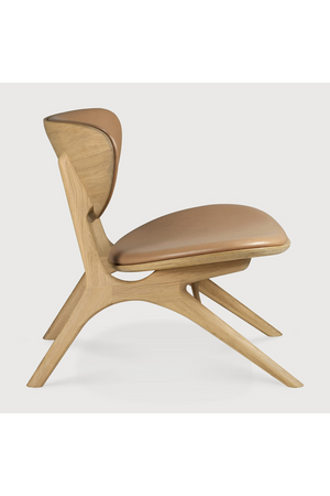 Varnished Oak Leather Lounge Chair | Ethnicraft Eye | Oroa.com