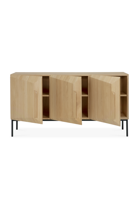 Carved Oak Sideboard – Stairs – oak finish rear view