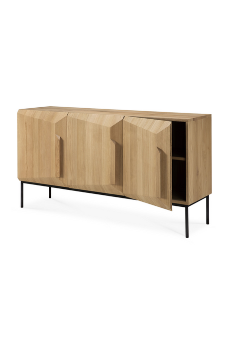 Carved Oak Sideboard – Stairs – oak finish side profile