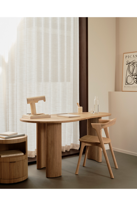 Pebble Top Curved Legs Desk | Ethnicraft Boomerang | Oroa.com