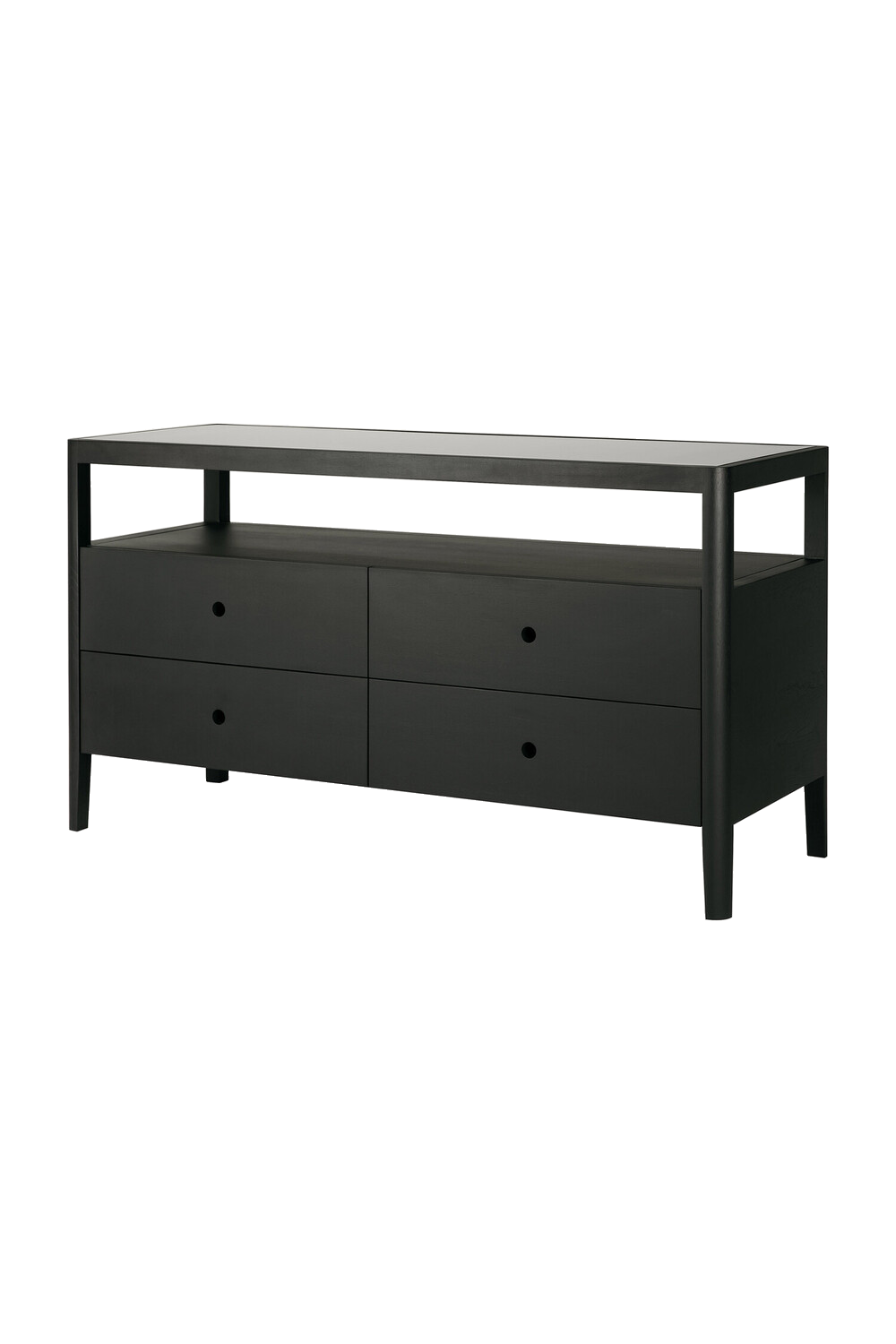 Glass Top 4 Drawer Dresser | Ethnicraft Spindle | Oroa.com