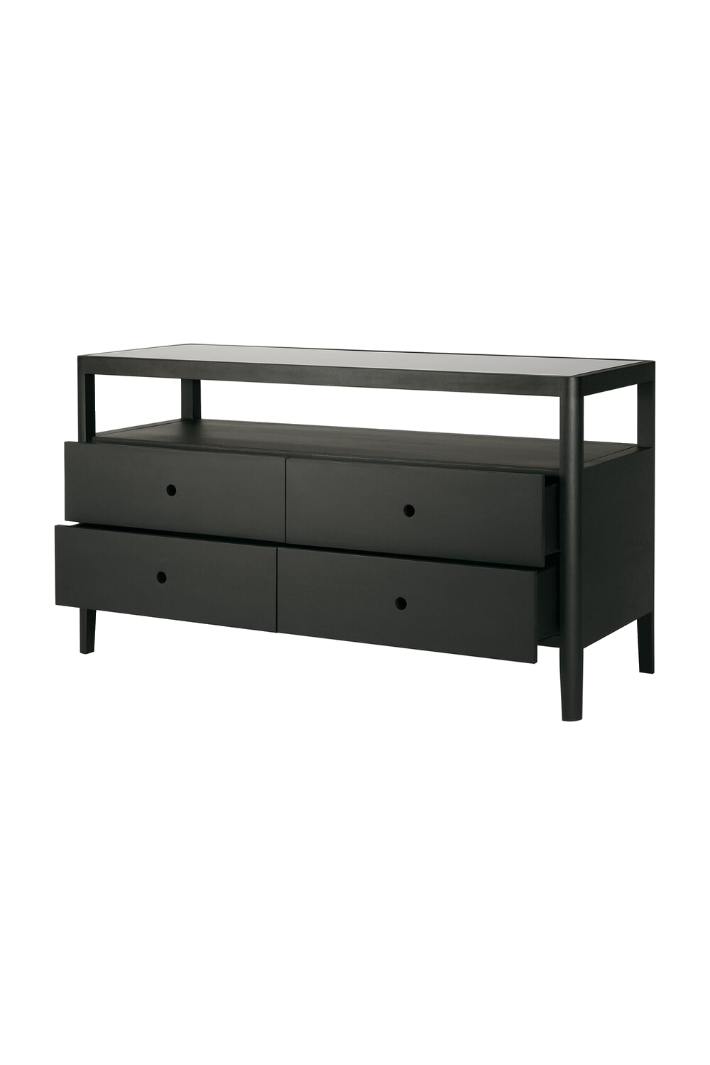 Glass Top 4 Drawer Dresser | Ethnicraft Spindle | Oroa.com