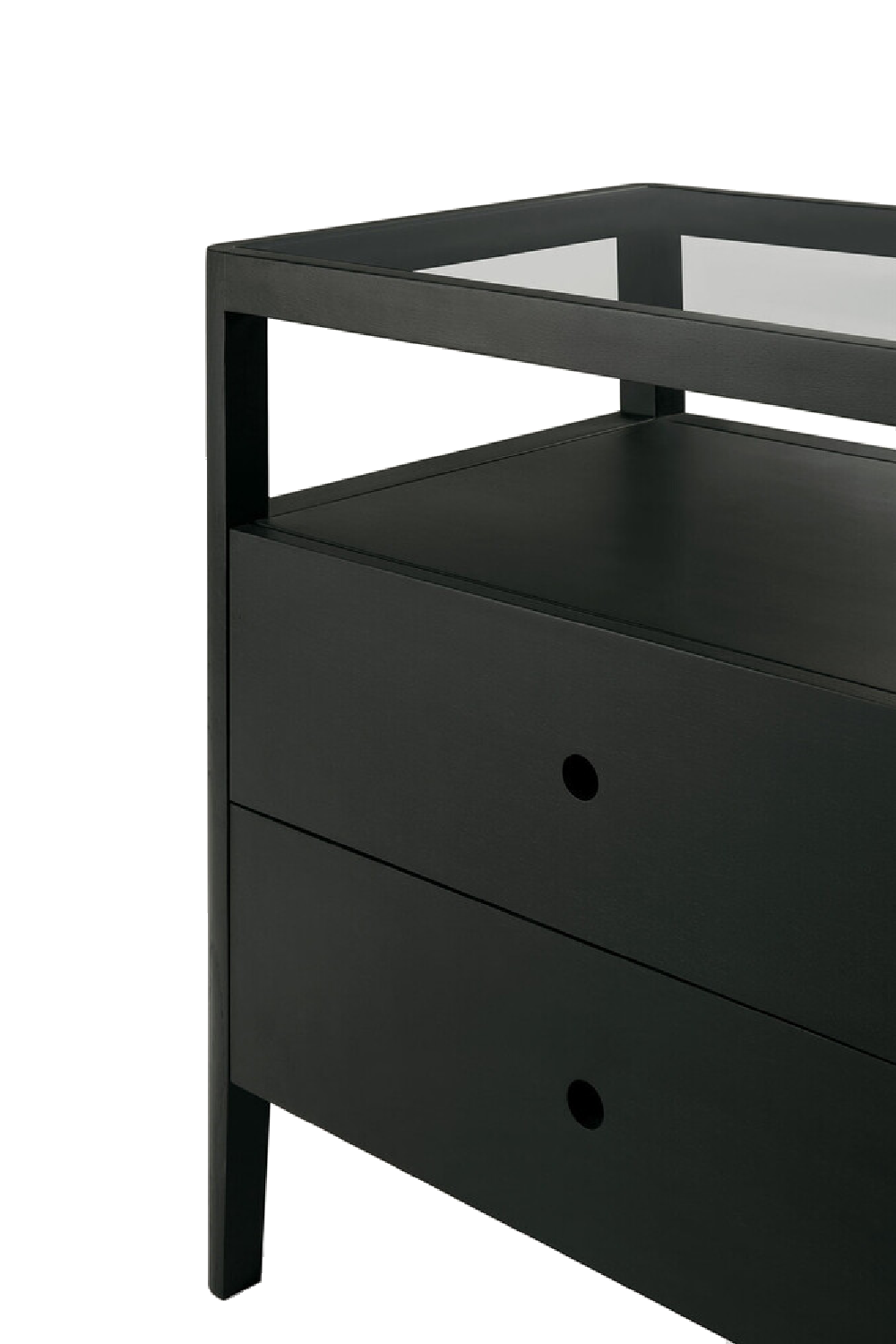 Glass Top 4 Drawer Dresser | Ethnicraft Spindle | Oroa.com