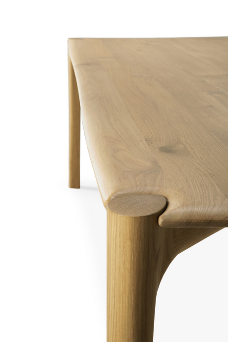 Natural Oak Modern Dining Table – PI – oak finish rear view
