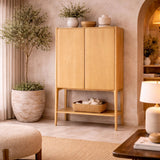 Natural Oak 2-Door Cupboard | Ethnicraft Pi | Oroa.com