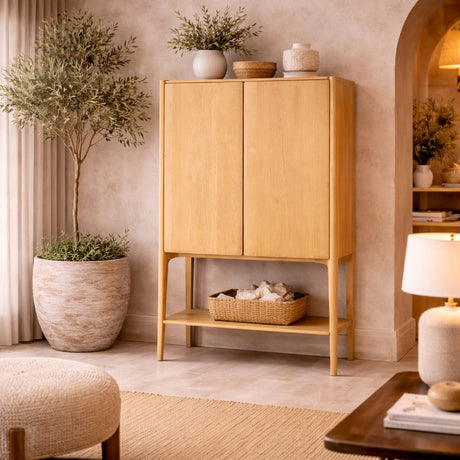 Natural Oak 2-Door Cupboard | Ethnicraft Pi | Oroa.com