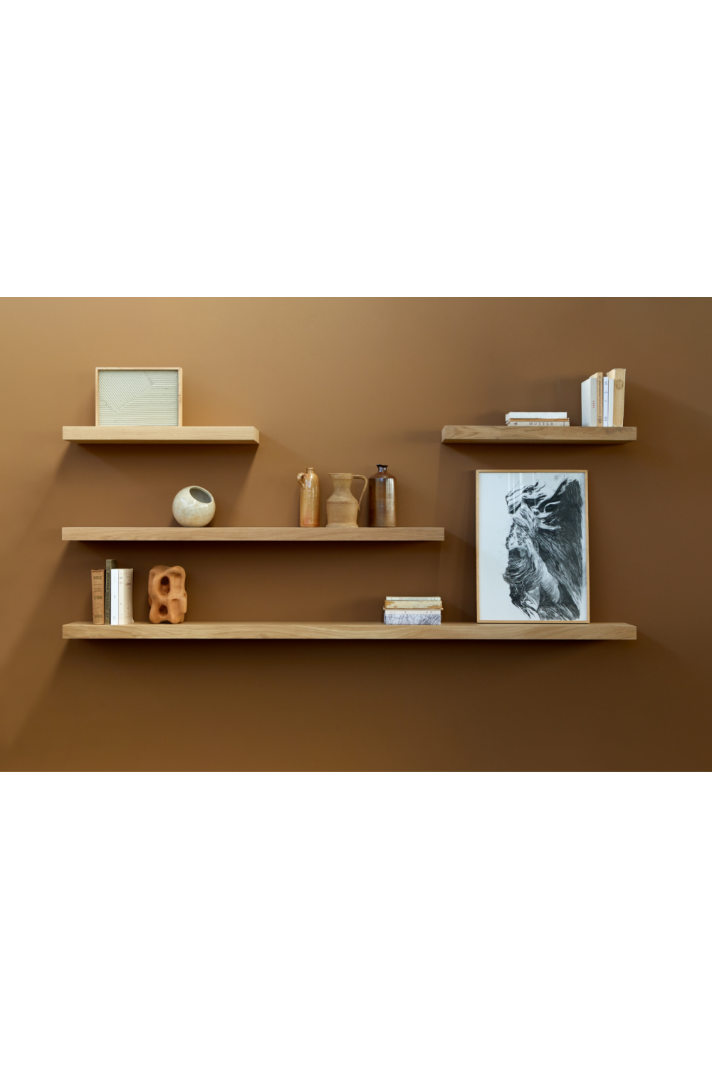 Oiled Oak Wall Shelf | Ethnicraft Wall | OROA.com