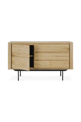 Oak Wood Sideboard with Legs – Shadow – oak finish side profile
