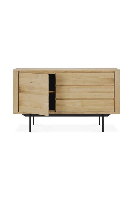 Oak Wood Sideboard with Legs – Shadow – oak finish side profile