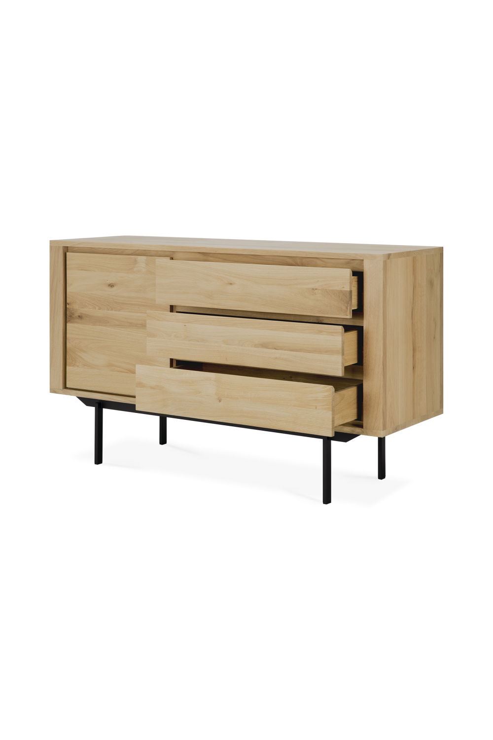 Oak Wood Sideboard with Legs – Shadow – oak finish rear view