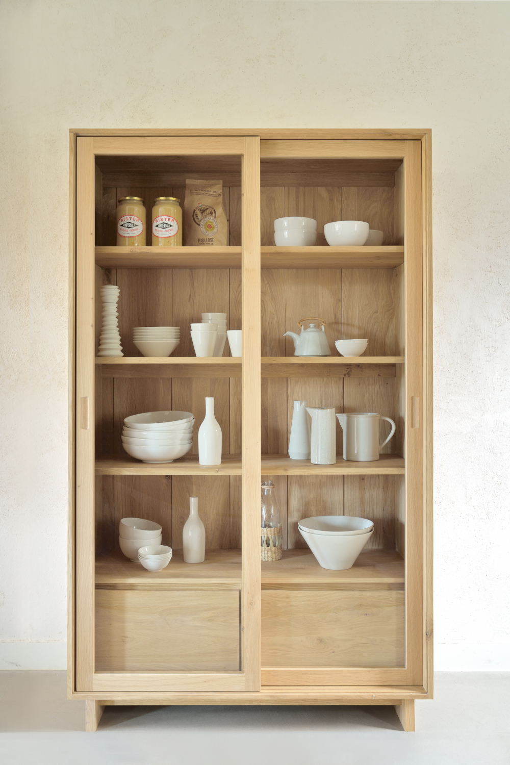 Oak Sliding Door Cabinet – Wave – oak finish alternate view 10