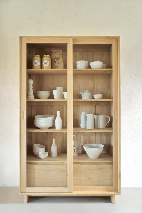 Oak Sliding Door Cabinet – Wave – oak finish alternate view 10