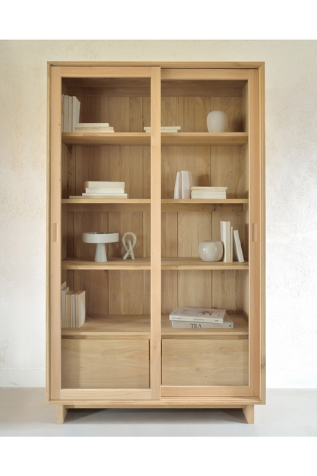 Oak Sliding Door Cabinet – Wave – oak finish alternate view 11