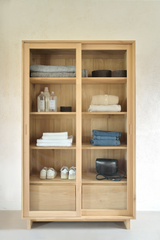 Oak Sliding Door Cabinet – Wave – oak finish alternate view 12