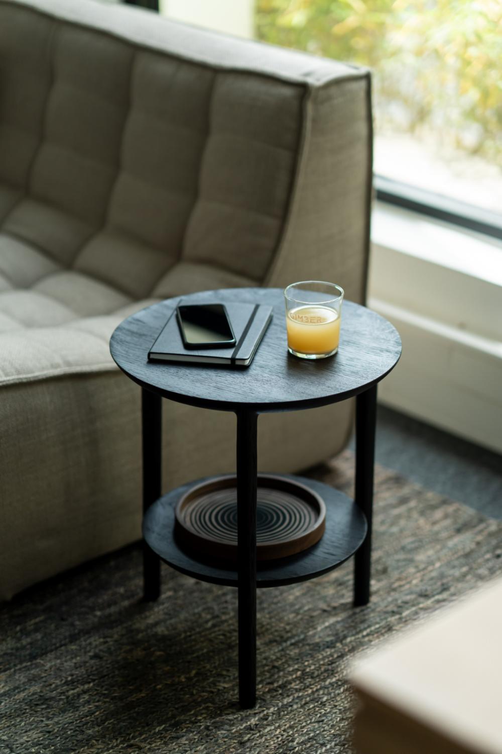 Circular Tiered Black Oak Side Table | Ethnicraft Bok | Oroa.com