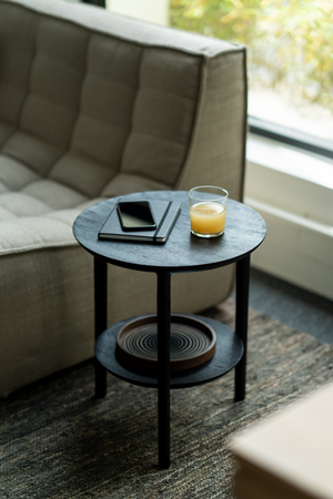 Circular Tiered Black Oak Side Table | Ethnicraft Bok | Oroa.com