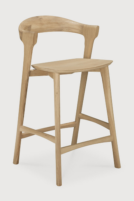 Curved Oak Counter Stool | Ethnicraft Bok | Oroa.com