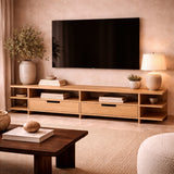 Varnished Teak TV Cupboard | Ethnicraft Kabuki | Oroa.com