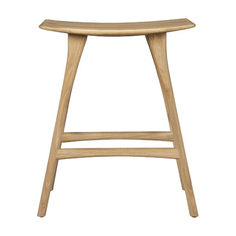 Modern Oak Counter Stool – Osso – oak finish front view