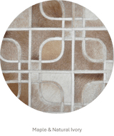 EYES – Geometric Cowhide Rug with Curved Motif