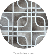 EYES – Geometric Cowhide Rug with Curved Motif