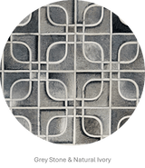EYES – Geometric Cowhide Rug with Curved Motif