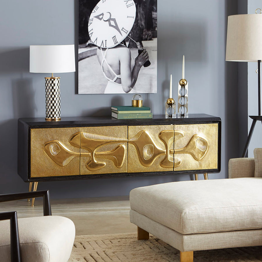 Hammered Brass 4-Door Sideboard | Jonathan Adler Reform | Oroa.com