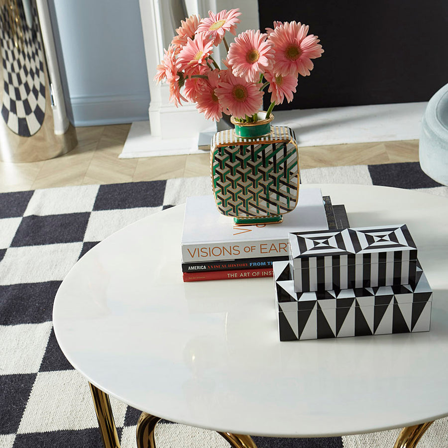 Black & White Lacquer Box M | Jonathan Adler Op Art