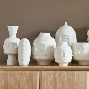 Unglazed Porcelain Face Vase | Jonathan Adler Dora Maar | Oroa.com
