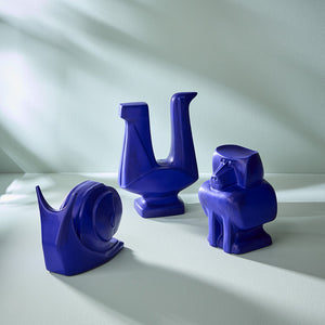 Blue Stoneware Sculpture | Jonathan Adler Cobalt Baboon | Oroa.com