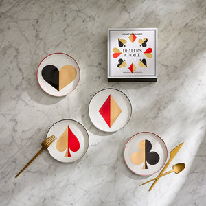 Card Motif Porcelain Plate Set (4) | Jonathan Adler Dealer's Choice) | Oroa.com