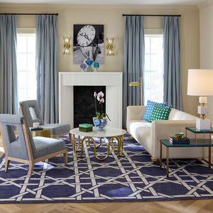 Basketweave Pattern Wool Rug | Jonathan Adler Southampton