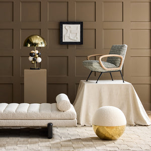 Honed Brass Round Tuffet | Jonathan Adler Alphaville | Oroa.com