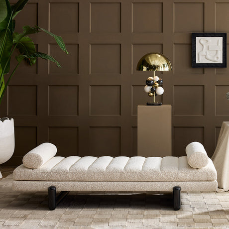 White Channeled Bouclé Daybed | Jonathan Adler Aspen | Oroa.com