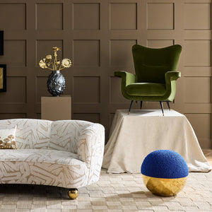 Honed Brass Round Tuffet | Jonathan Adler Alphaville | Oroa.com