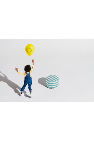 Blue Stripes Outdoor Ottoman | Fatboy Point | OROA.com