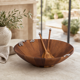 Lilacs Wood Salad Bowl and Servers - OROA
