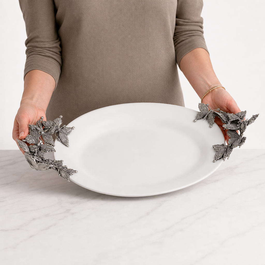 Butterfly Stoneware Tray Large - OROA