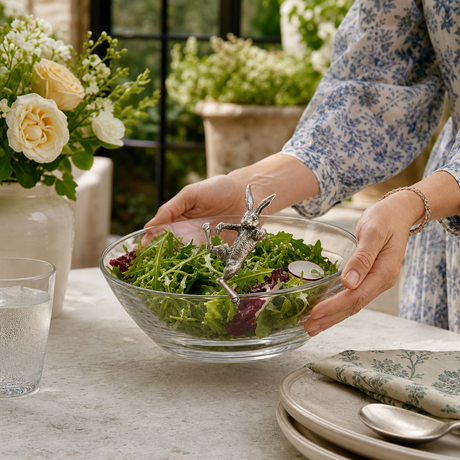 Climbing Bunny Glass Serving Bowl- OROA