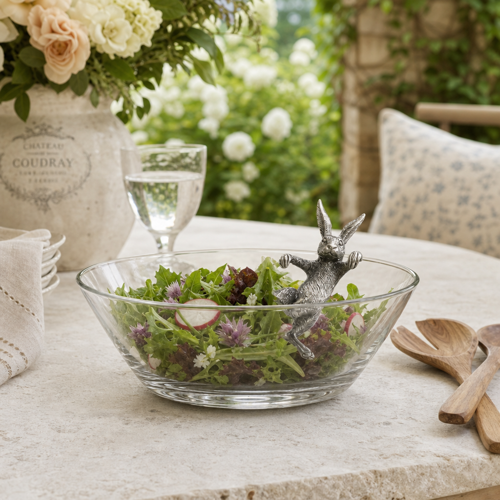 Climbing Bunny Glass Serving Bowl- OROA