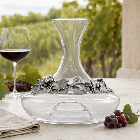 Premium Pewter & Glass Grape Wine Decanter - OROA