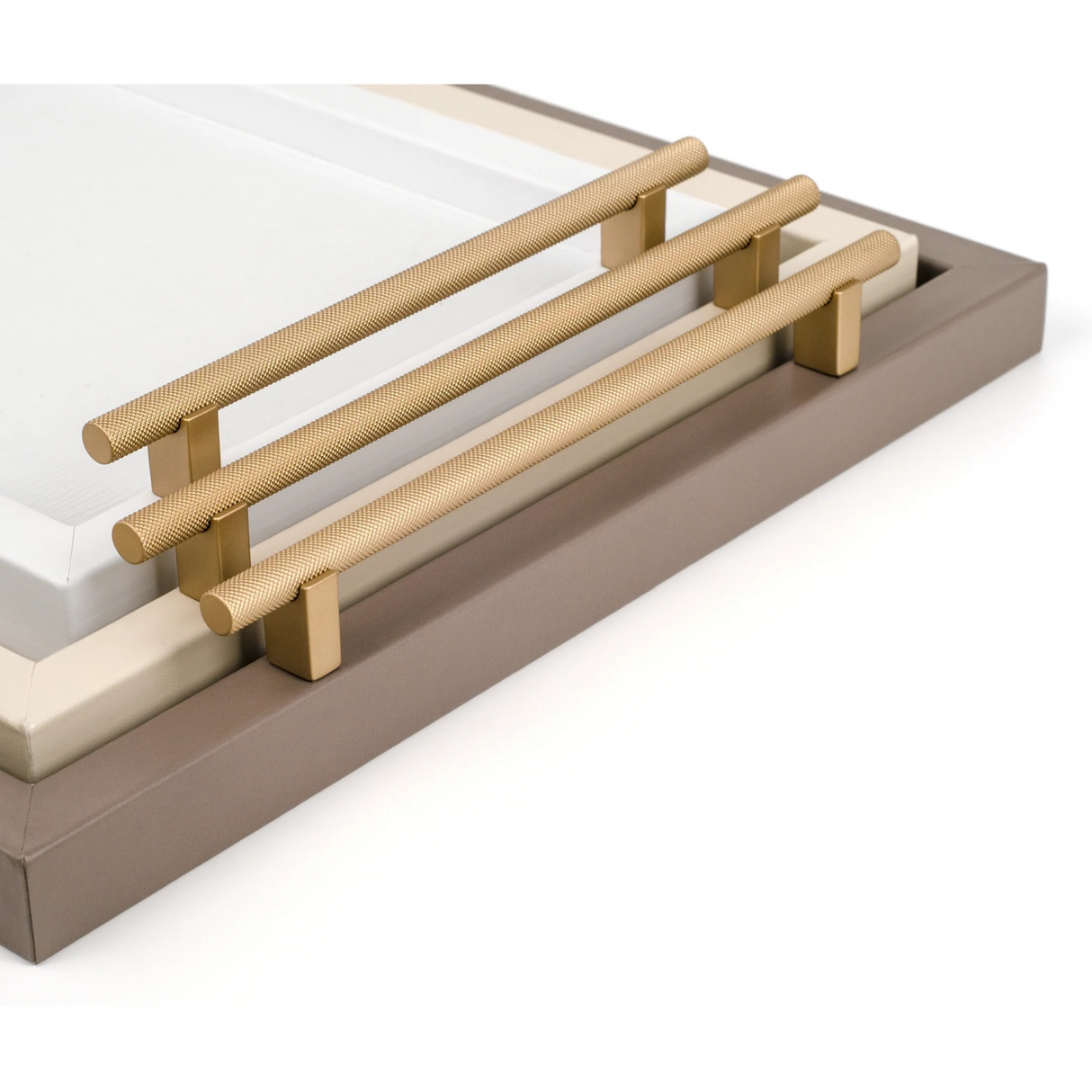 Metal Handle Leather Tray | Pinetti Dafne | OROA.com